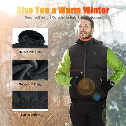 Detachable Hooded Fleece, Heated Vest (Men'S)